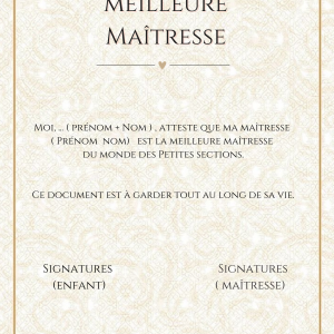 Certificats maitresse
