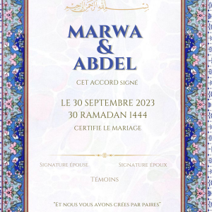Certificat mariage ( Bleuté)