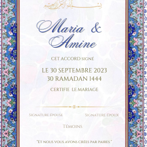 Certificat mariage ( Bleuté Script)