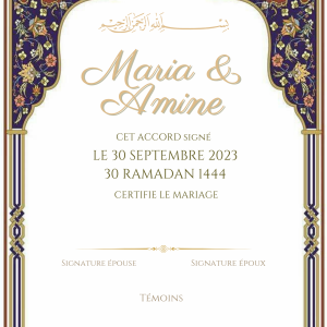 Certificat mariage ( Fleuri Parisienne)