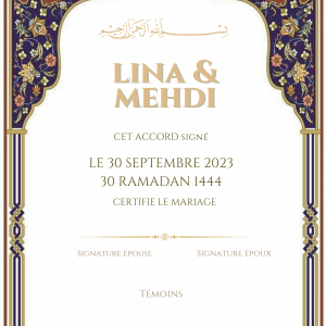 Certificat mariage ( Fleuri)