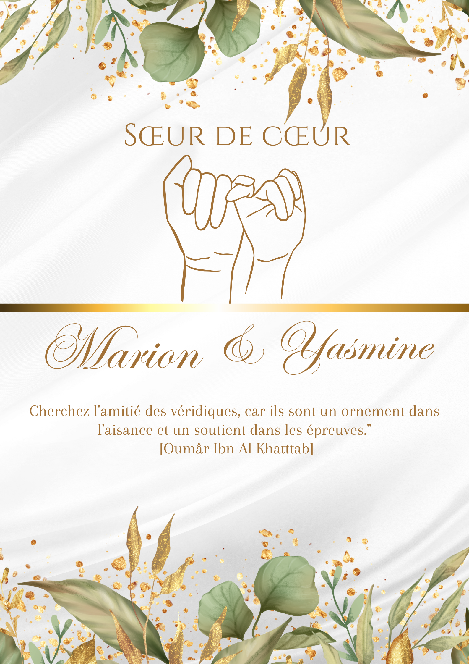 Certificat Sœur de cœur ( Nature)