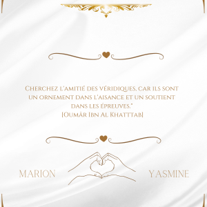 Certificat de sœur de cœur  ( ornement doré)